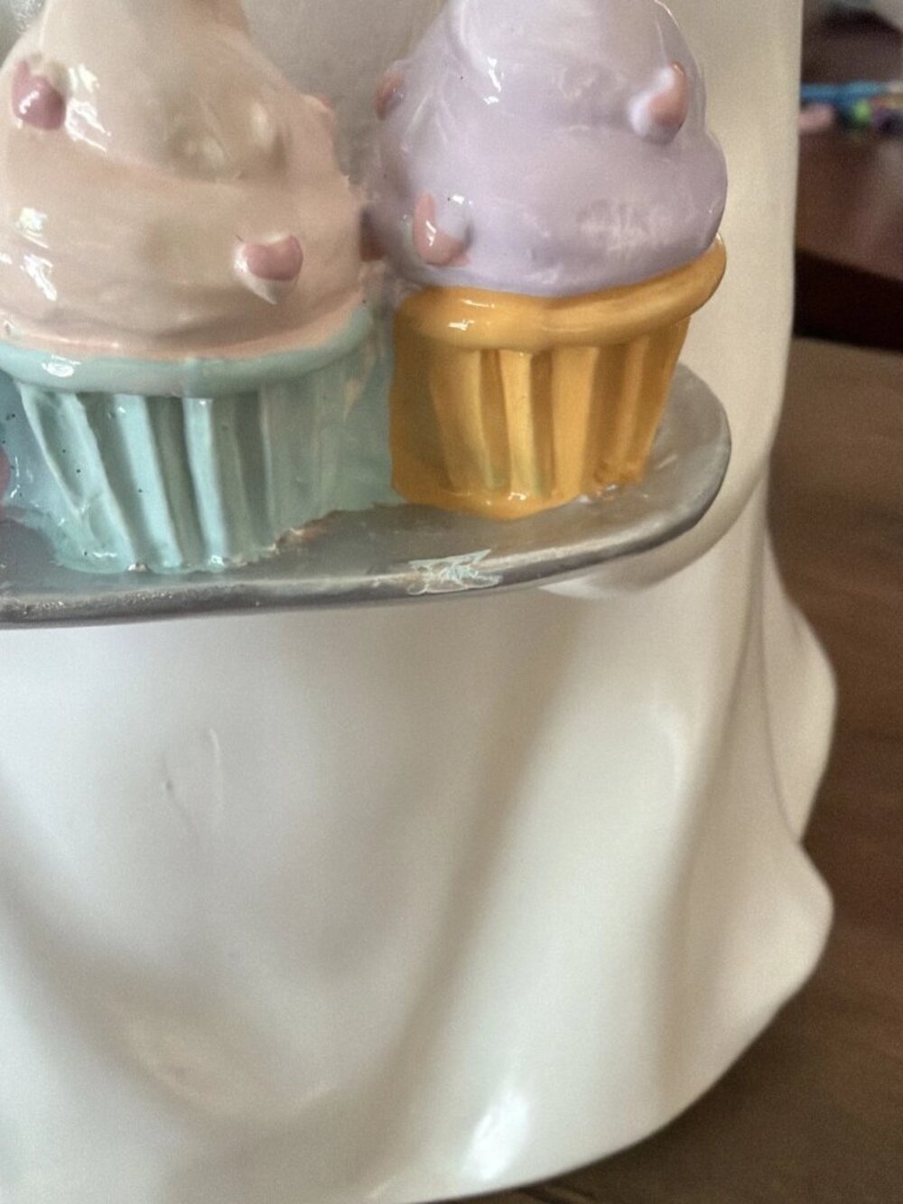 summerween ghost with purple bow serving pastel cupcakes - Picture 2 of 5